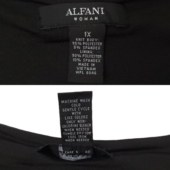 Alfani Woman Geometric Sheath Dress 1X Sleeveless Knee Length Black Yellow - Picture 12 of 12